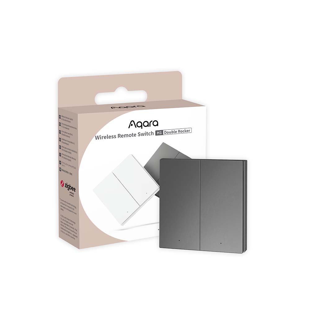 Aqara Wireless Remote Switch H1 (Double Rocker) - Grey